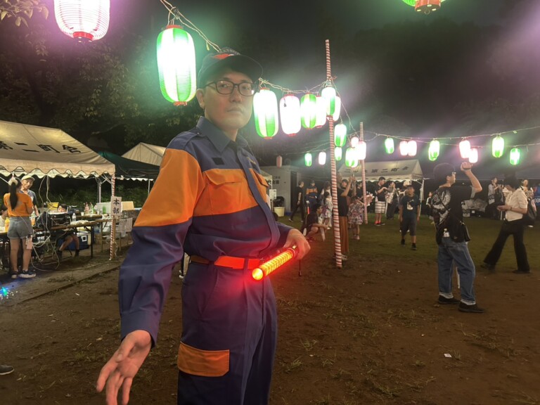 消防団の一員として地元のお祭りを警備
